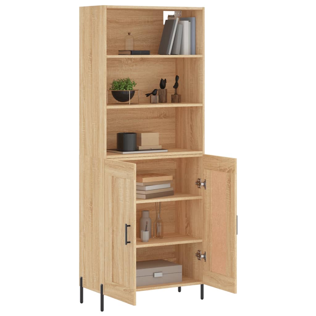 Aparador Alto Madera Contrachapada Color Roble 69,5x34x180 Cm_2