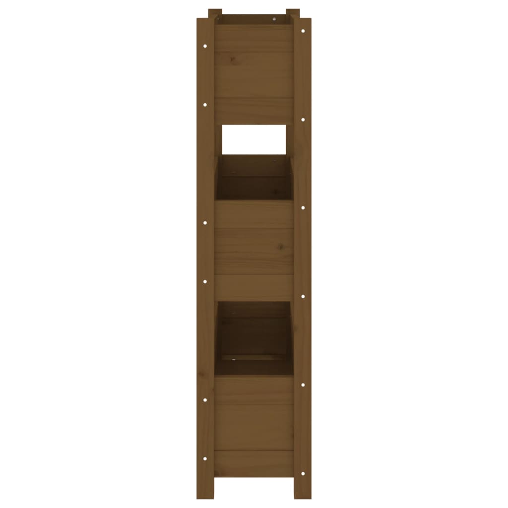 Jardinera De Madera Maciza De Pino Marrón Miel 77x25x104,5 Cm_5