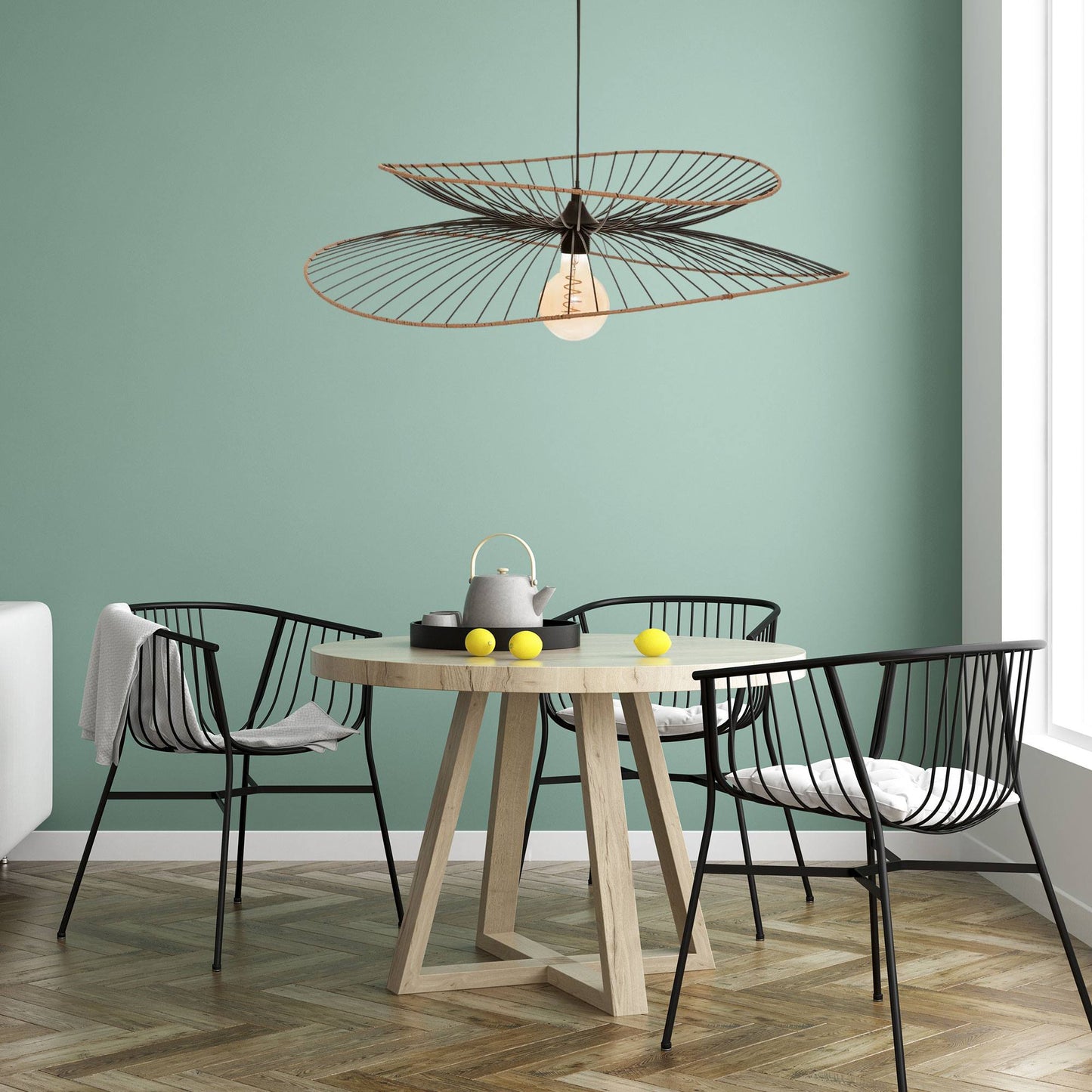 Well Home Lámpara De Suspensión 'alara' Metal Negro Ø69,5x17,5cm