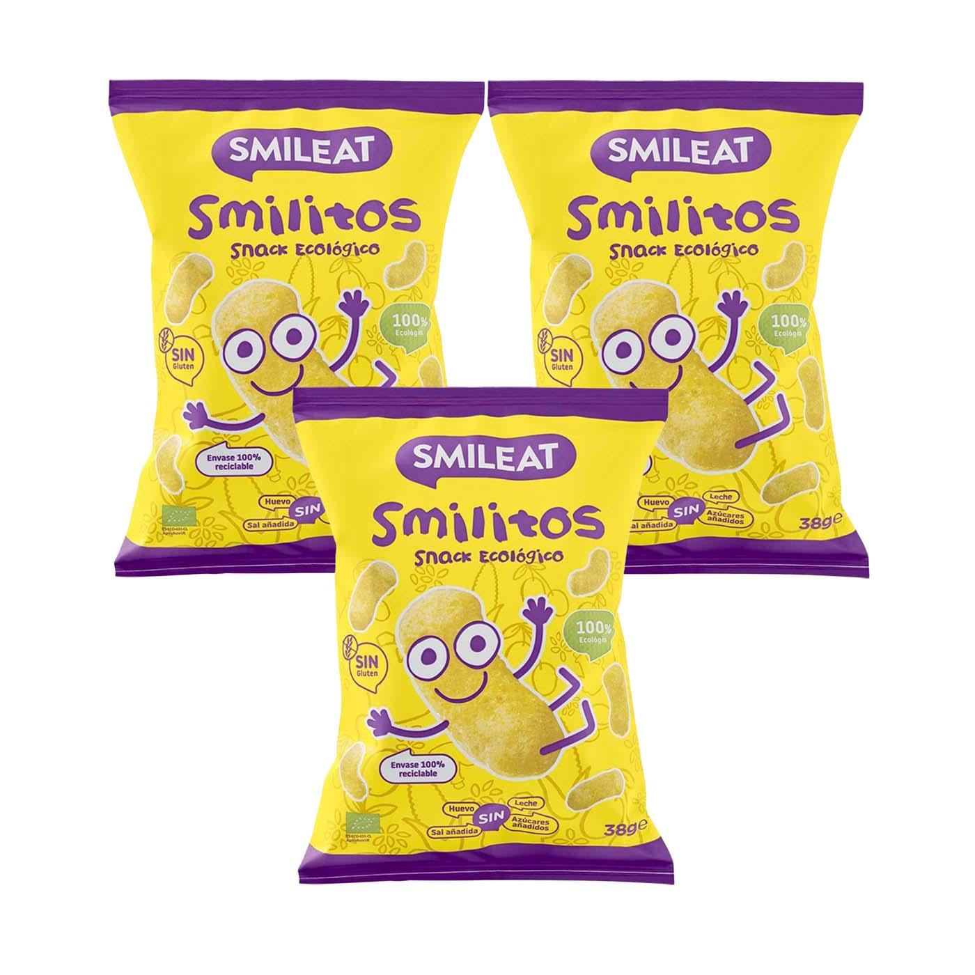 PROMO 3x Smilitos, gusanitos de maíz ecológico Smileat, 38 g