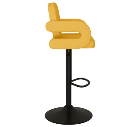 Taburetes De Cocina 2 Unidades Tela Amarillo Mostaza_2
