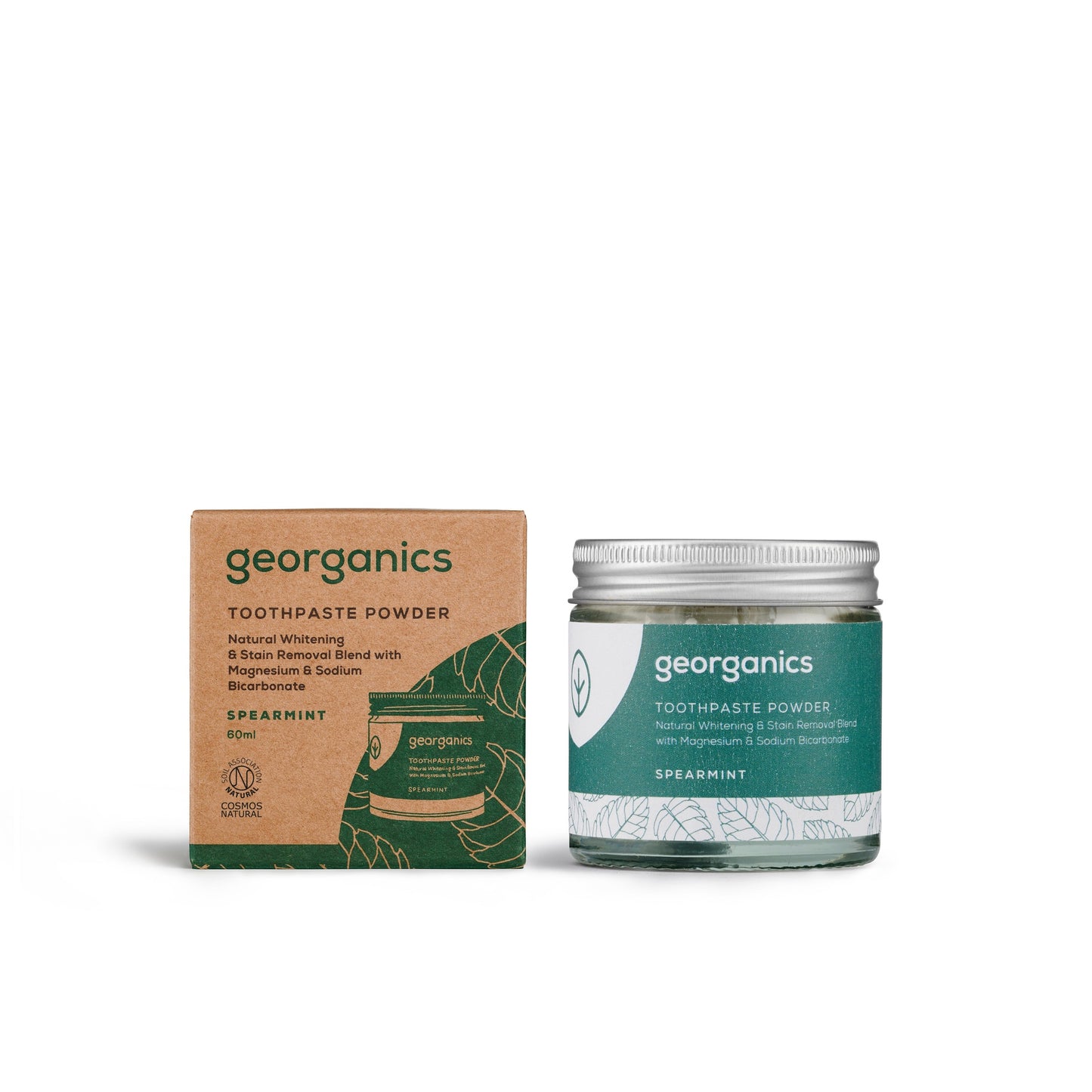 Blanqueador Dental en polvo Bicarbonato y Menta  Georganics 60 ml