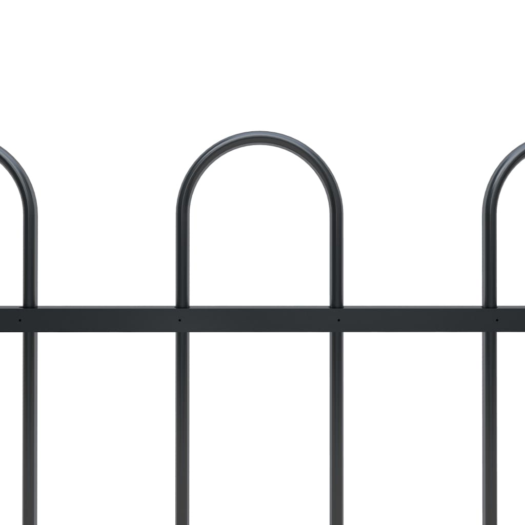 Valla De Jardín Con Puntas De Aro Acero Negro 5,1x0,6 M / Vetonek_2