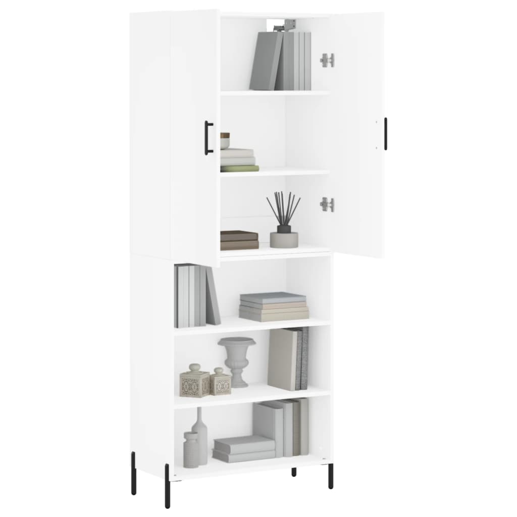 Aparador Alto Madera Contrachapada Blanco 69,5x34x180 Cm_2
