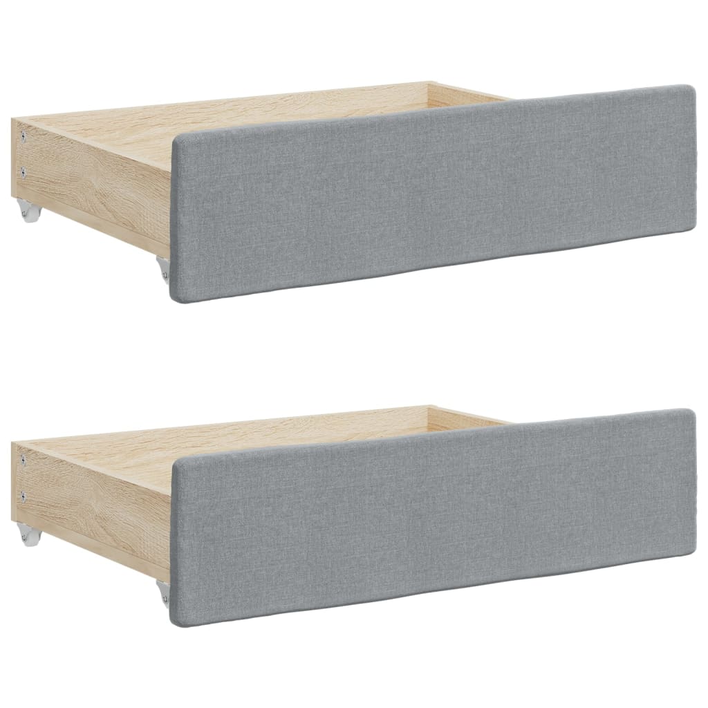 Cajones De Cama 2 Uds Madera De Ingeniería Y Tela Gris Claro / Vetonek_0