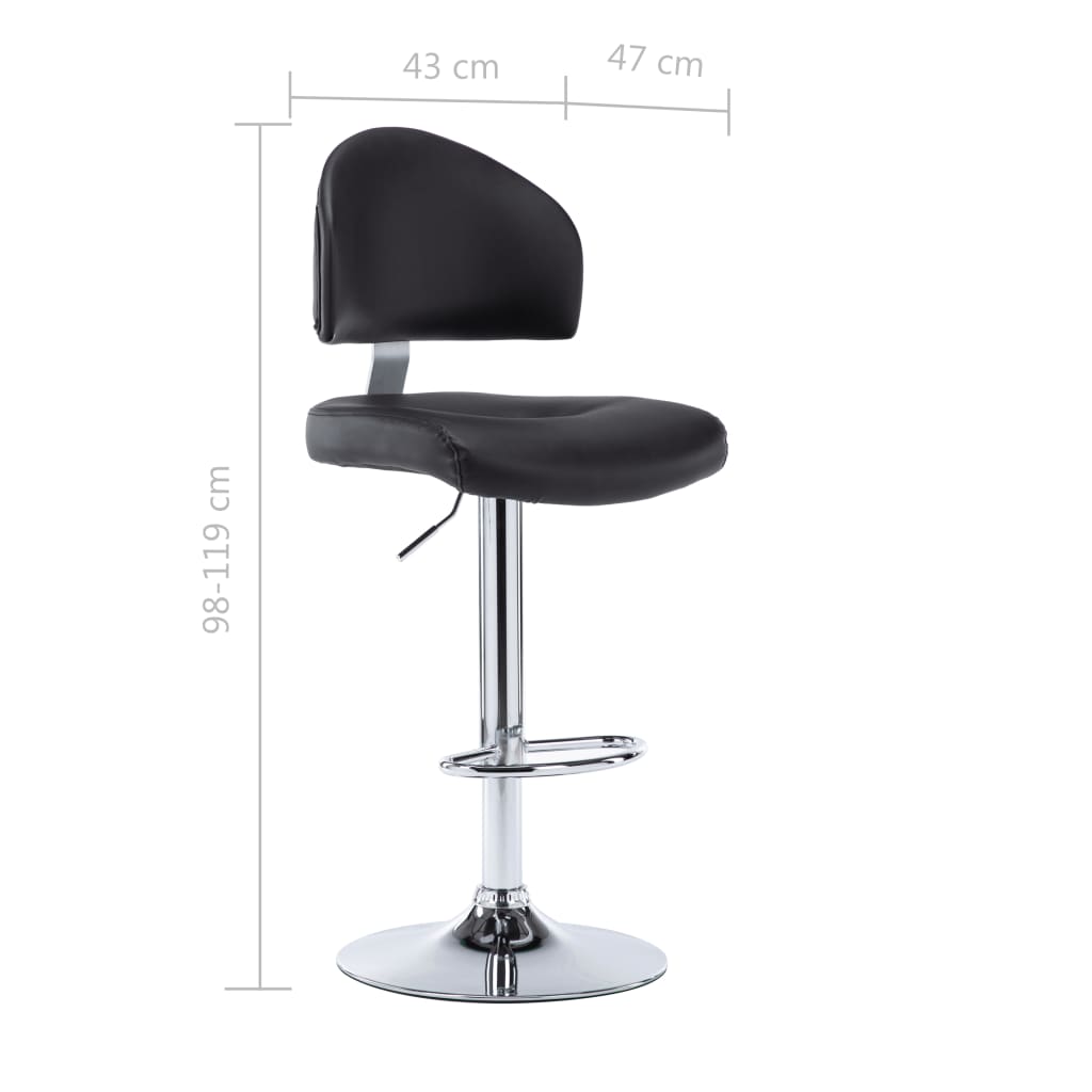 Taburete De Cocina Cuero Sintético Negro_5