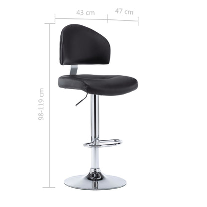 Taburete De Cocina Cuero Sintético Negro_5