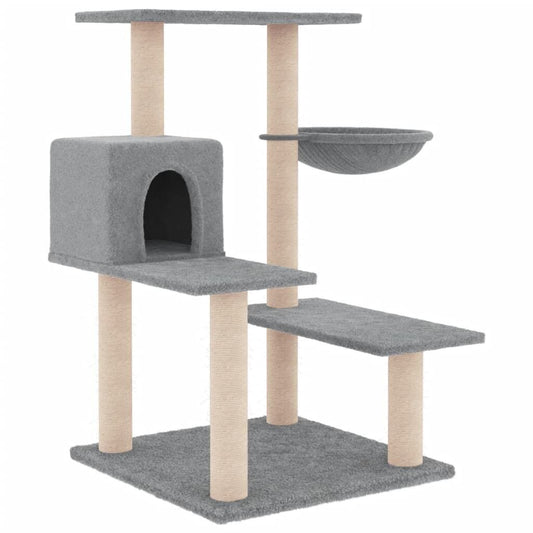 Vidaxl Rascador Para Gatos Con Postes De Sisal Gris Claro 82,5 Cm_0