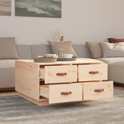 Mesa De Centro De Madera Maciza De Pino 80x80x45 Cm_2