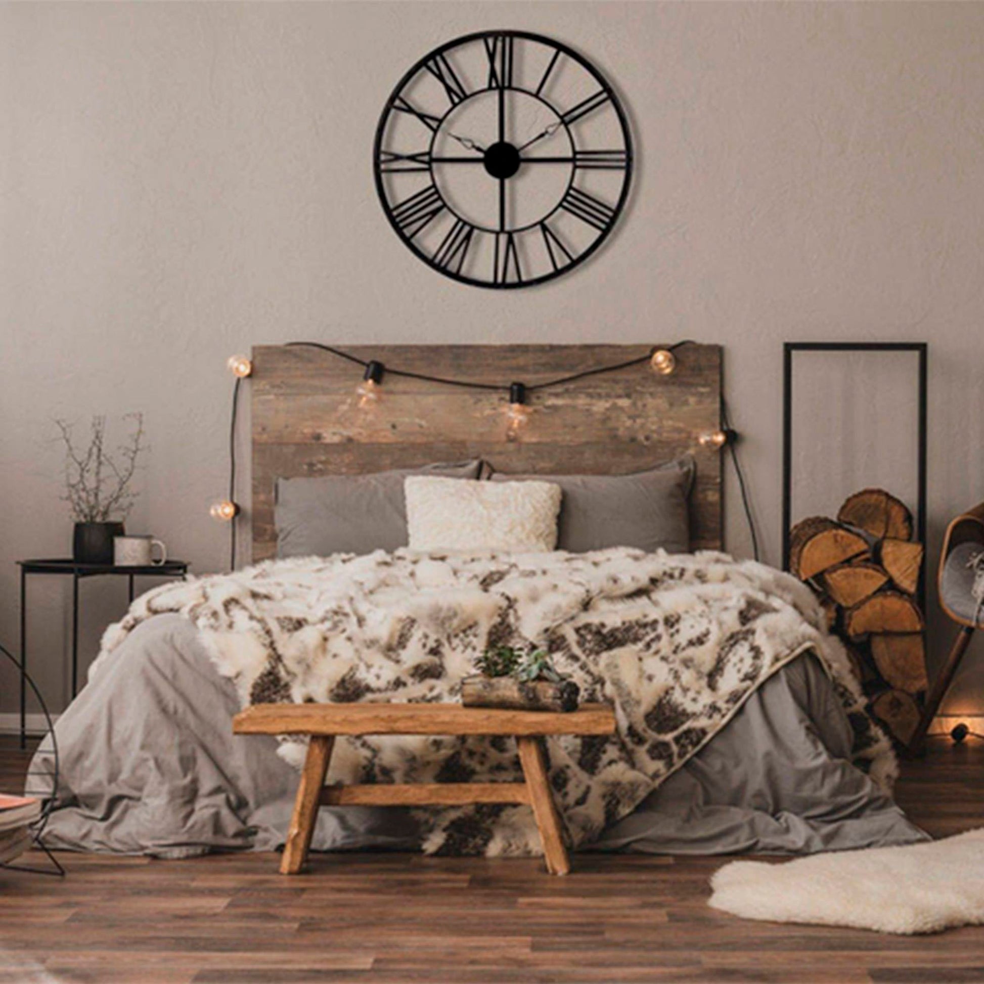 Reloj Vintage De Metal Negro Ø69,5 Cm