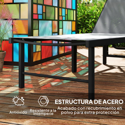 Outsunny Tumbona Jardín Exterior Con Respaldo Ajustable 166x60x84 Cm Gris_5