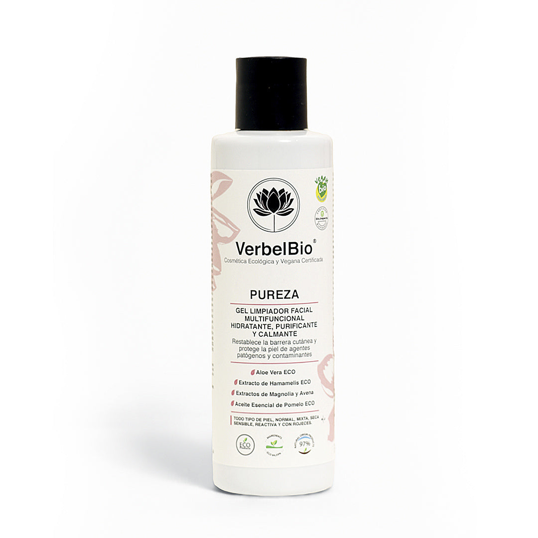 Verbelbio Pureza - Gel Limpiador Facial ECO. Purificante, Oxigenante y Calmante. Con Hamamelis, Magnolia y Pomelo