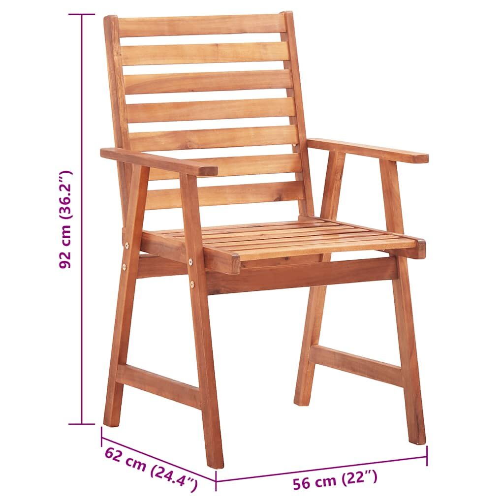 Vidaxl Sillas Comedor De Jardín Y Cojines 2 Uds Madera Maciza Acacia_2