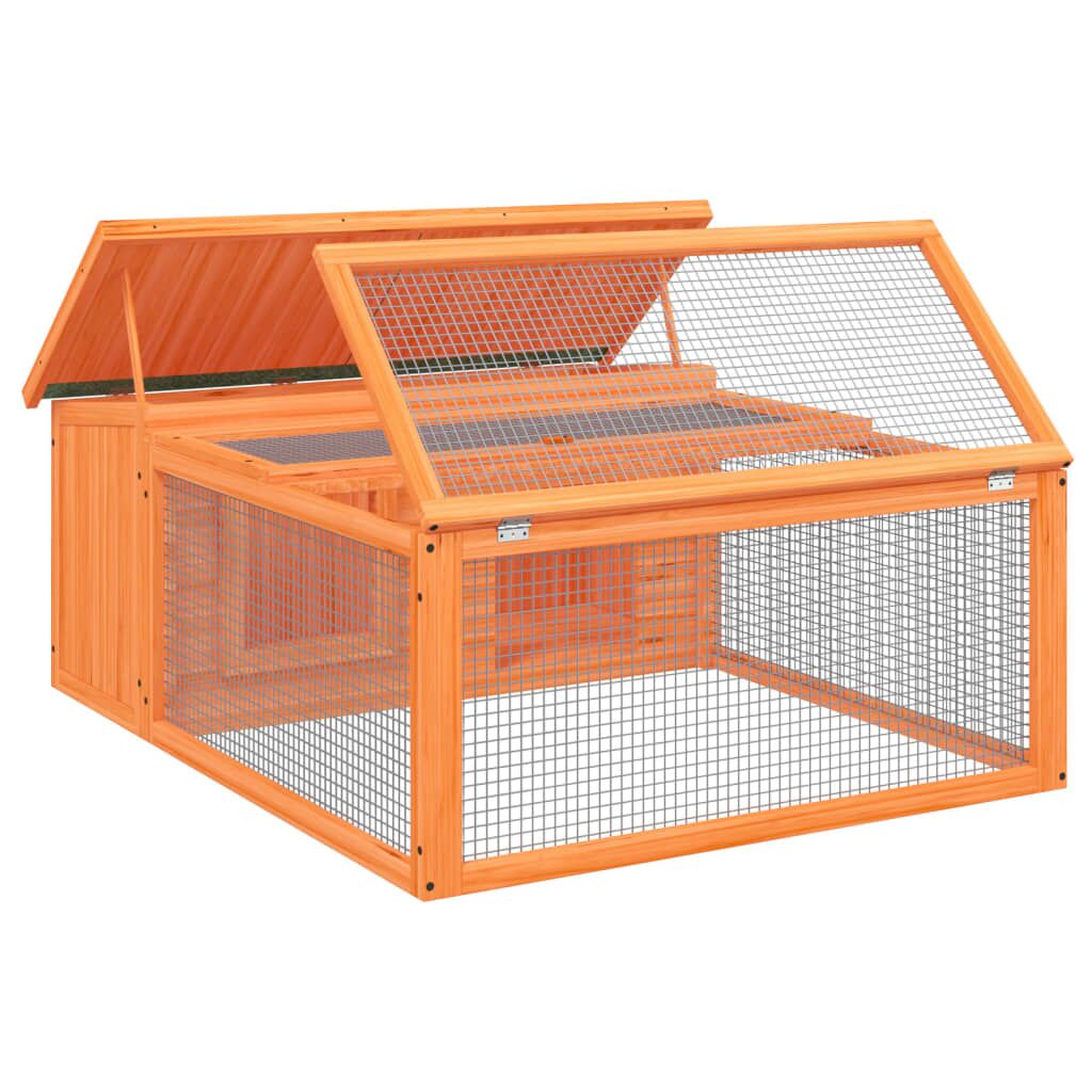 Vidaxl Conejera De Madera Maciza De Pino Marrón 117,5x97x47,5 Cm_3