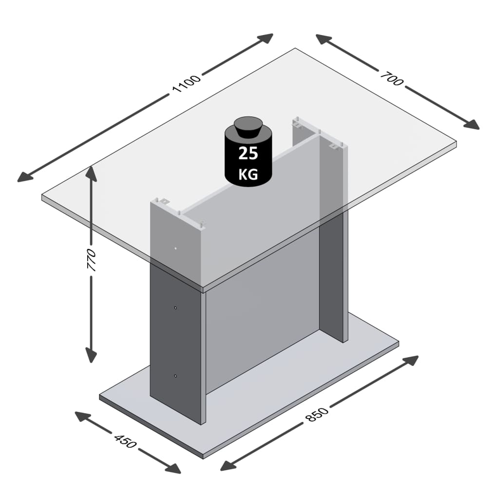 Fmd Mesa De Comedor Gris Hormigón 110 Cm_1