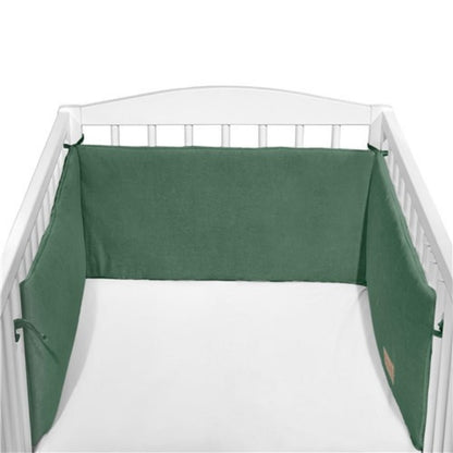 Chichonera Para Cuna 180x30 Velour Algodón Salvia_0