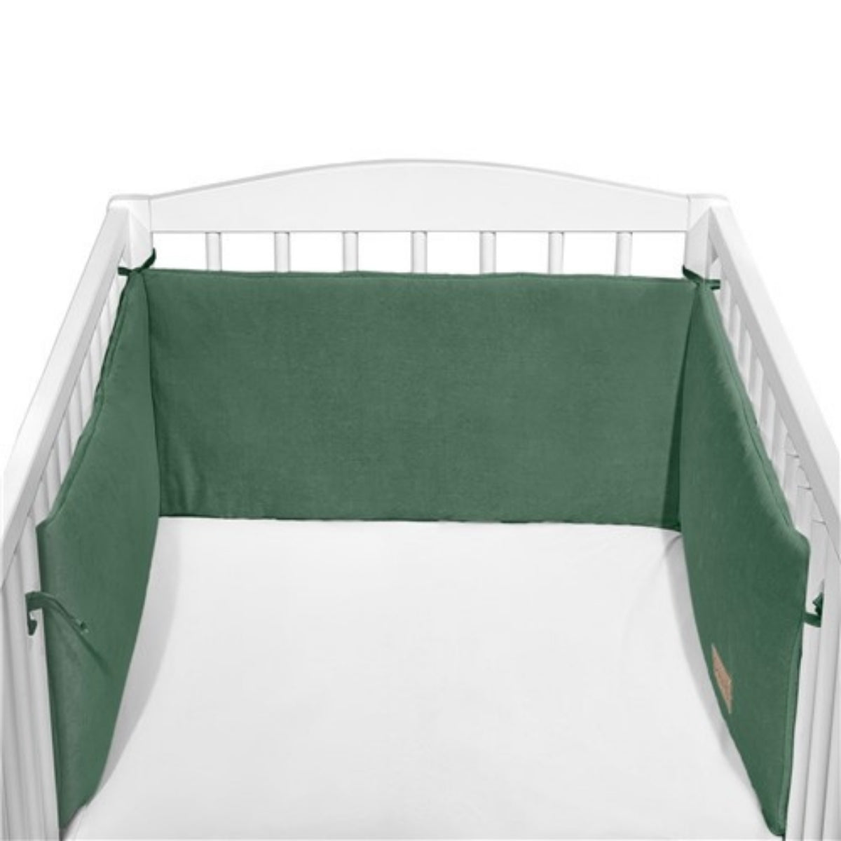 Chichonera Para Cuna 180x30 Velour Algodón Salvia_0