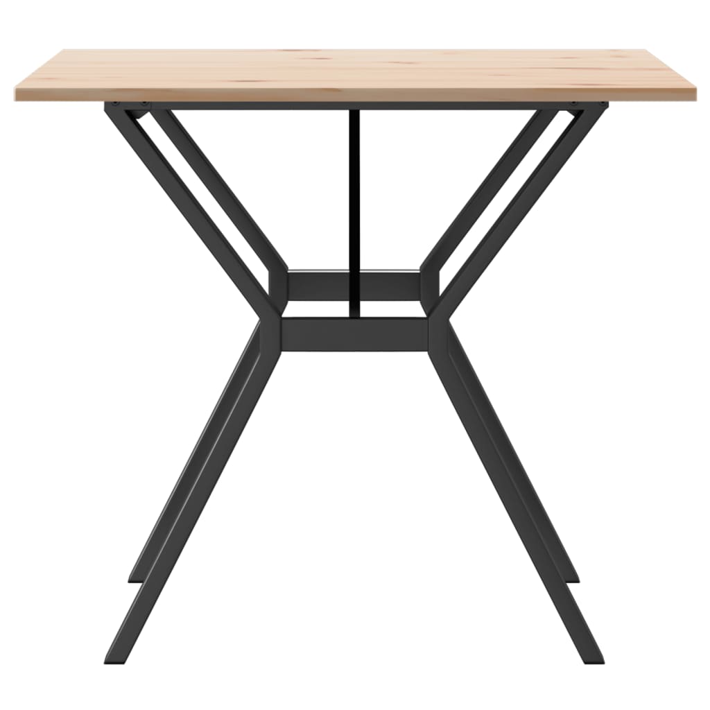 Mesa De Comedor Marco Y Madera Maciza Pino Y Acero 90x90x75 Cm_3