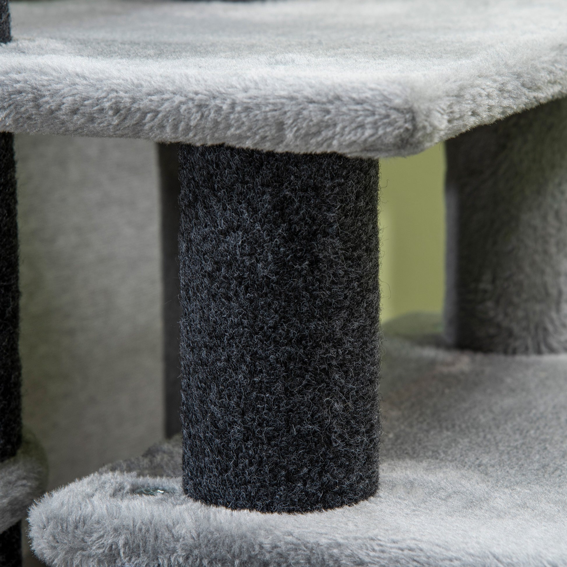 Pawhut Escalera Para Gatos 4 Peldaños Altura Ajustable Caseta Bola 60x40x66 Cm_3