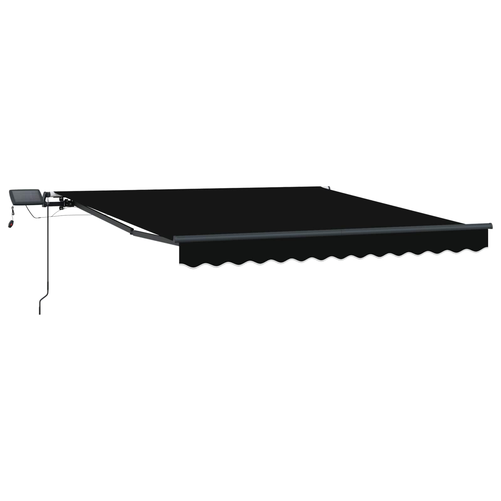 Toldo Retráctil Negro 300 X 250 Cm Tela Y Aluminio_4
