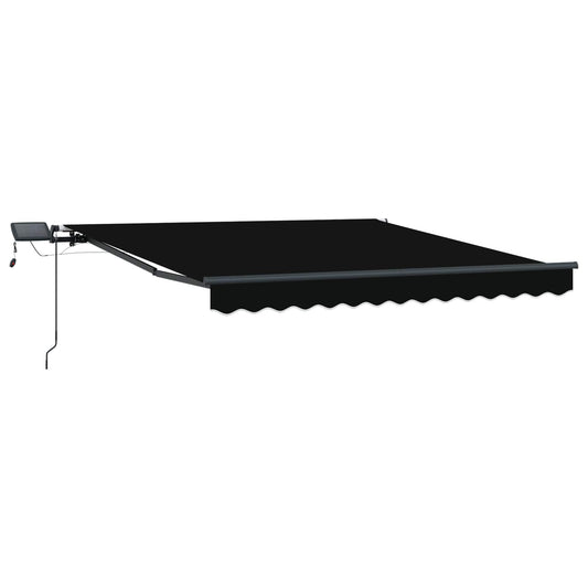 Toldo Retráctil Negro 300 X 250 Cm Tela Y Aluminio_0
