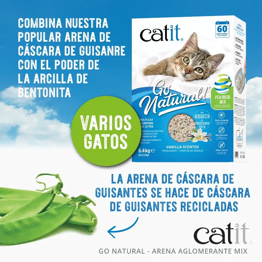 Arena Guisante Mix aroma Vainilla Go Natural! 6,4 kg Catit