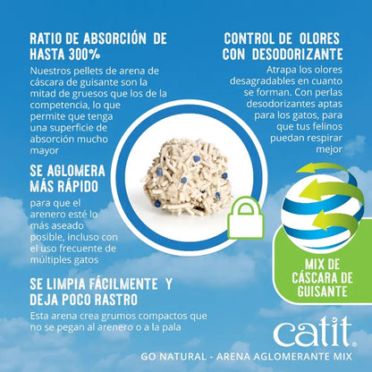 Arena Guisante Mix aroma Vainilla Go Natural! 6,4 kg Catit