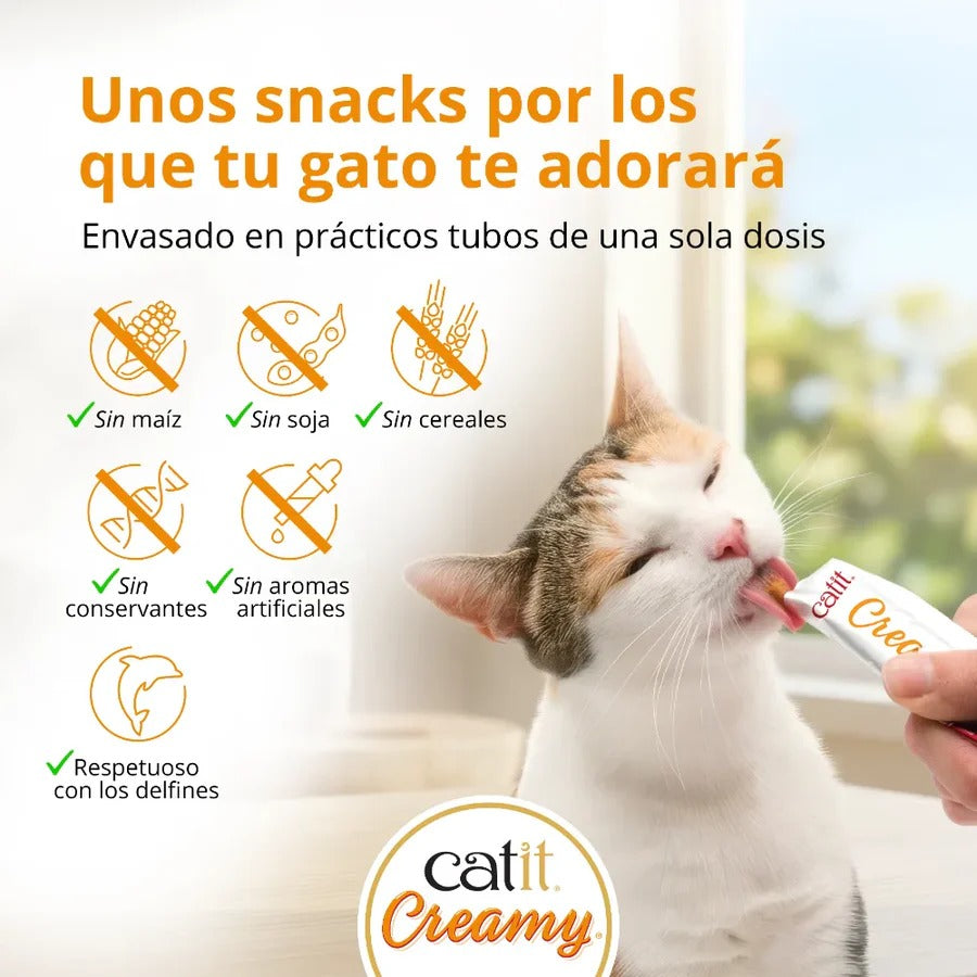 Snack líquido para gatos sabor atún Creamy 15 x 10 g Catit