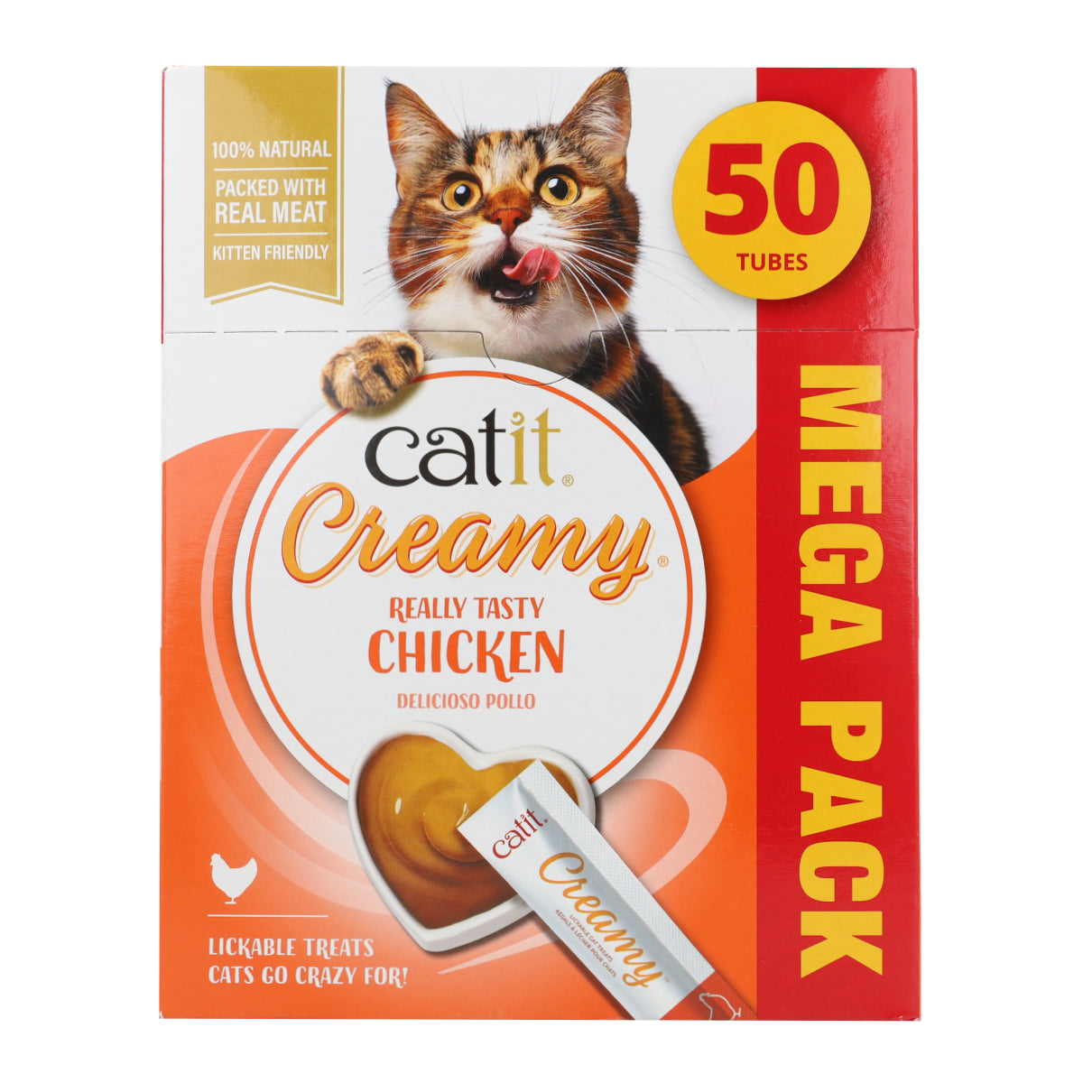 Snack líquido para gatos sabor pollo Creamy Mega Pack 50 x 10 g Catit