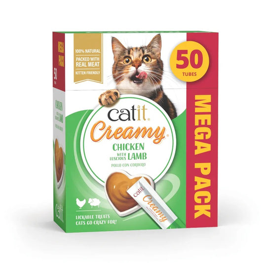 Snack líquido para gatos sabor pollo y cordero Creamy 50 x 10 g Catit