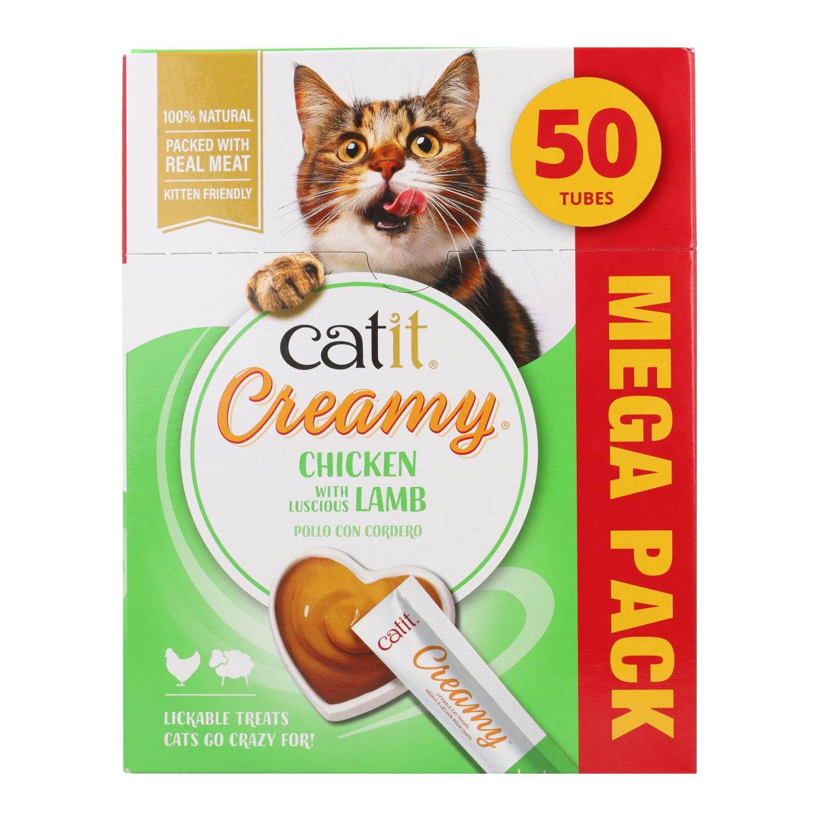 Snack líquido para gatos sabor pollo y cordero Creamy 50 x 10 g Catit