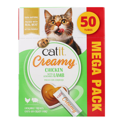Snack líquido para gatos sabor pollo y cordero Creamy 50 x 10 g Catit