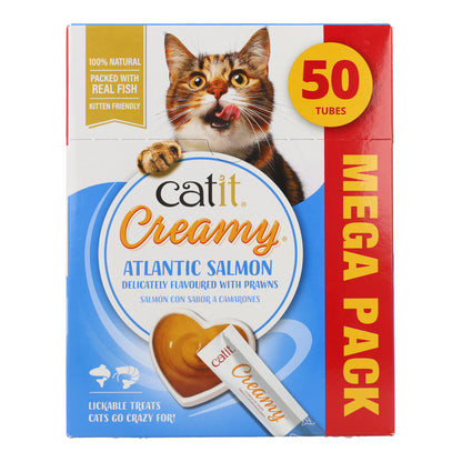Snack líquido para gatos sabor salmón y gambas Creamy 50 x 10 g Catit