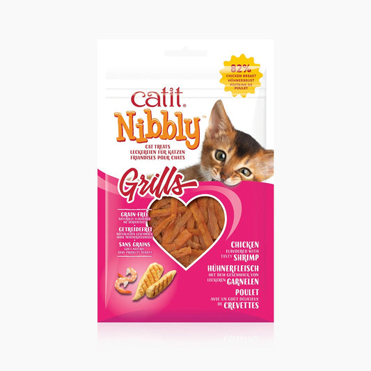 Snack para gatos sabor pollo y gambas Nibbly Grills 30 g Catit