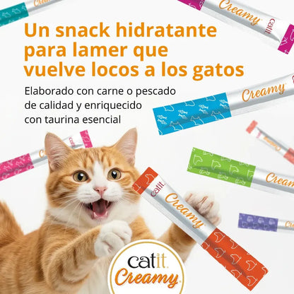 Snack líquido para gatos Creamy surtido en bote 80 x 10 g Catit