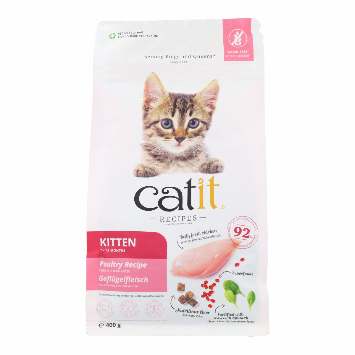 Pienso para gatitos con pollo Recipes Catit 400 g
