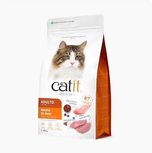 Pienso para gatos adultos con aves Recipes Catit 400 g