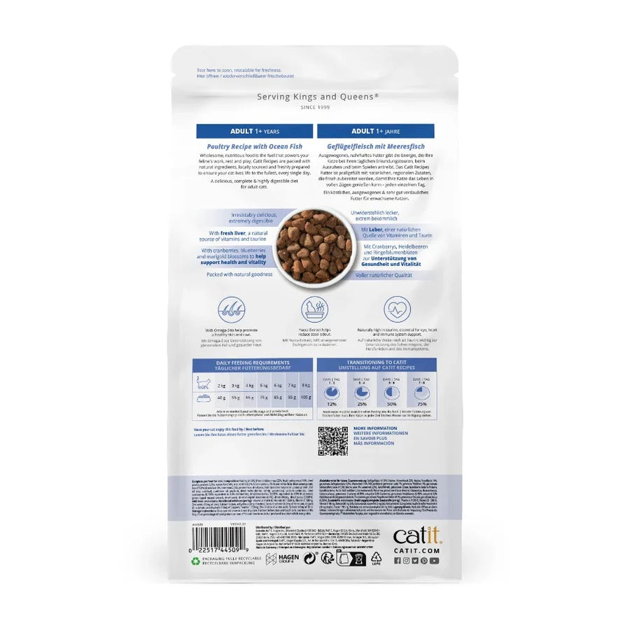 Pienso para gatos adultos con pescado de mar Recipes 2 kg Catit