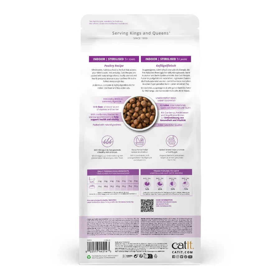 Pienso para gatos esterilizados con aves Recipes 2 kg Catit