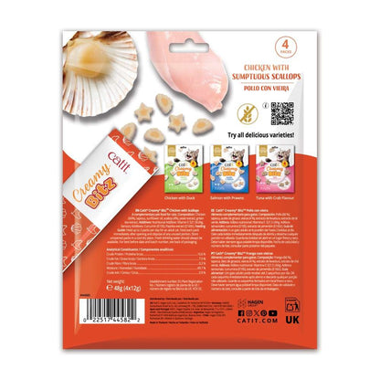 Snack cremoso para gatos Creamy Bitz pollo con vieiras 4 x 12 g Catit