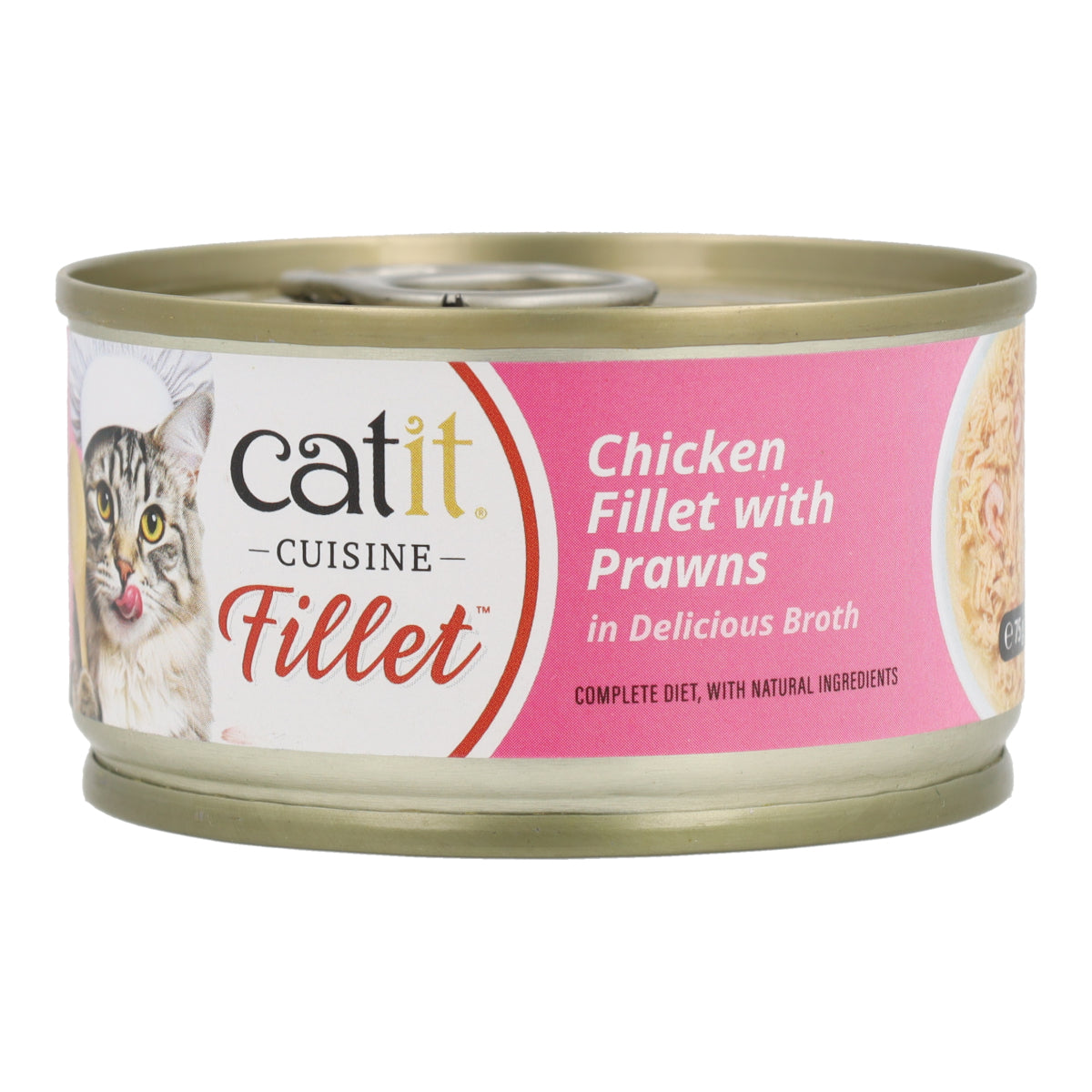 Comida húmeda para gatos Fillet pollo con gambas en caldo Cuisine 75 g Catit