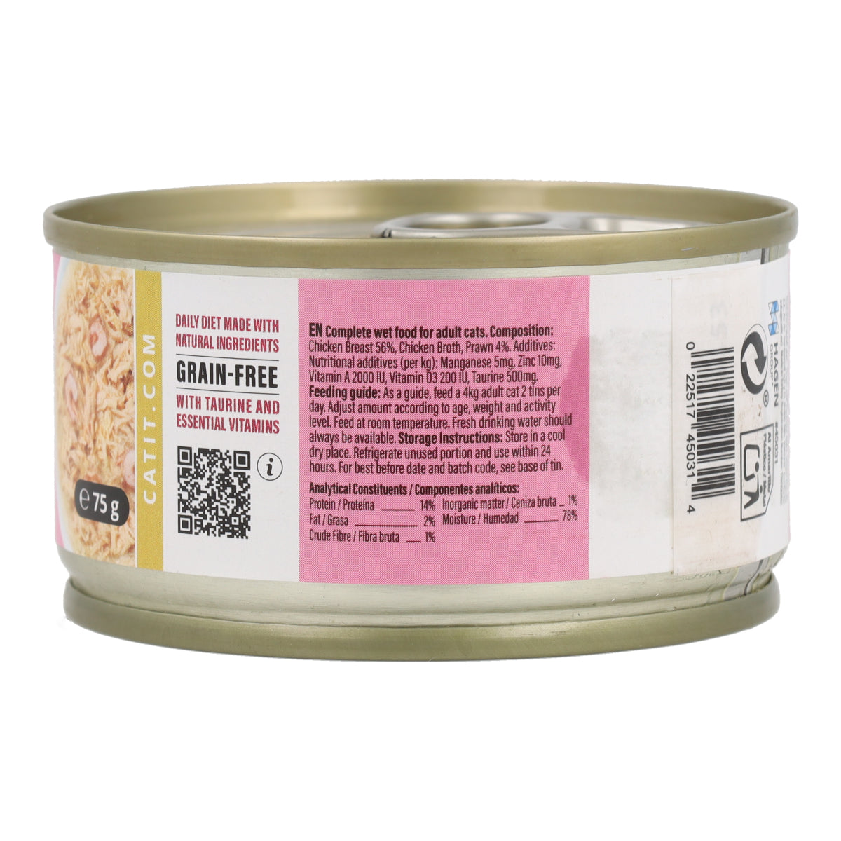 Comida húmeda para gatos Fillet pollo con gambas en caldo Cuisine 75 g Catit