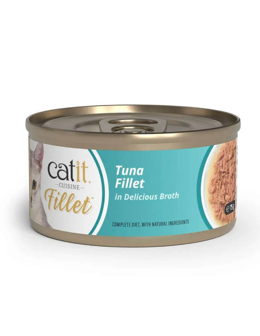 Comida húmeda para gatos Fillet atún en caldo Cuisine 75 g Catit