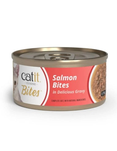 Comida húmeda para gatos Bites de salmón Cuisine 75 g Catit