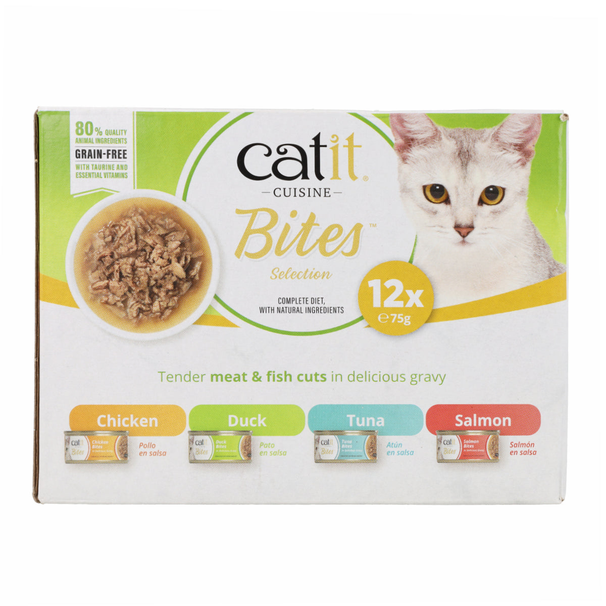 Comida húmeda para gatos Bites Pack Variado Cuisine 12 x 75 g Catit