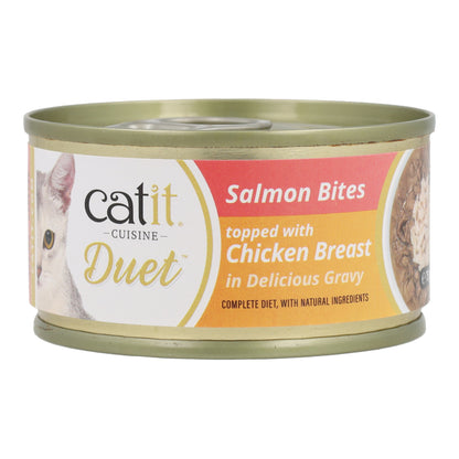 Comida húmeda para gatos Duet salmón con pollo Cuisine 75 g Catit