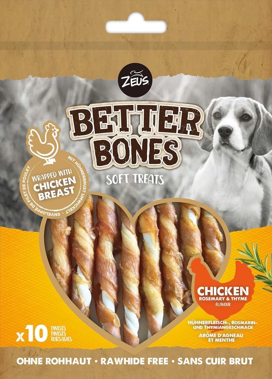 Golosina Masticable para Perros ZOË Better Bones, Pollo, Twist 10 pcs
