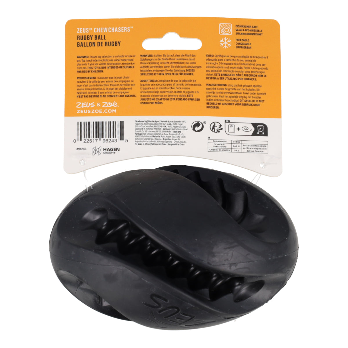 ChewChasers Pelota de Rugby Zeus 12,5cm
