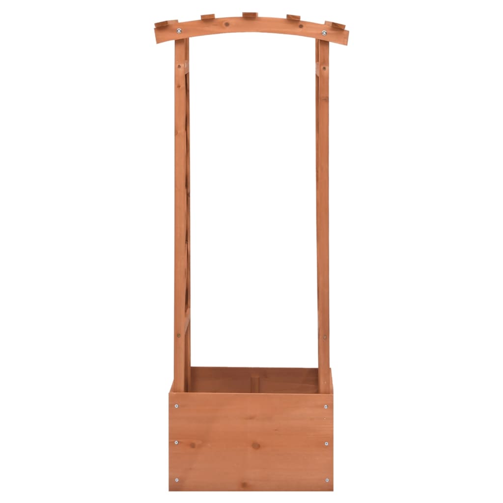 Jardinera Enrejada Con Arco Madera De Abeto 49x39x117 Cm_0