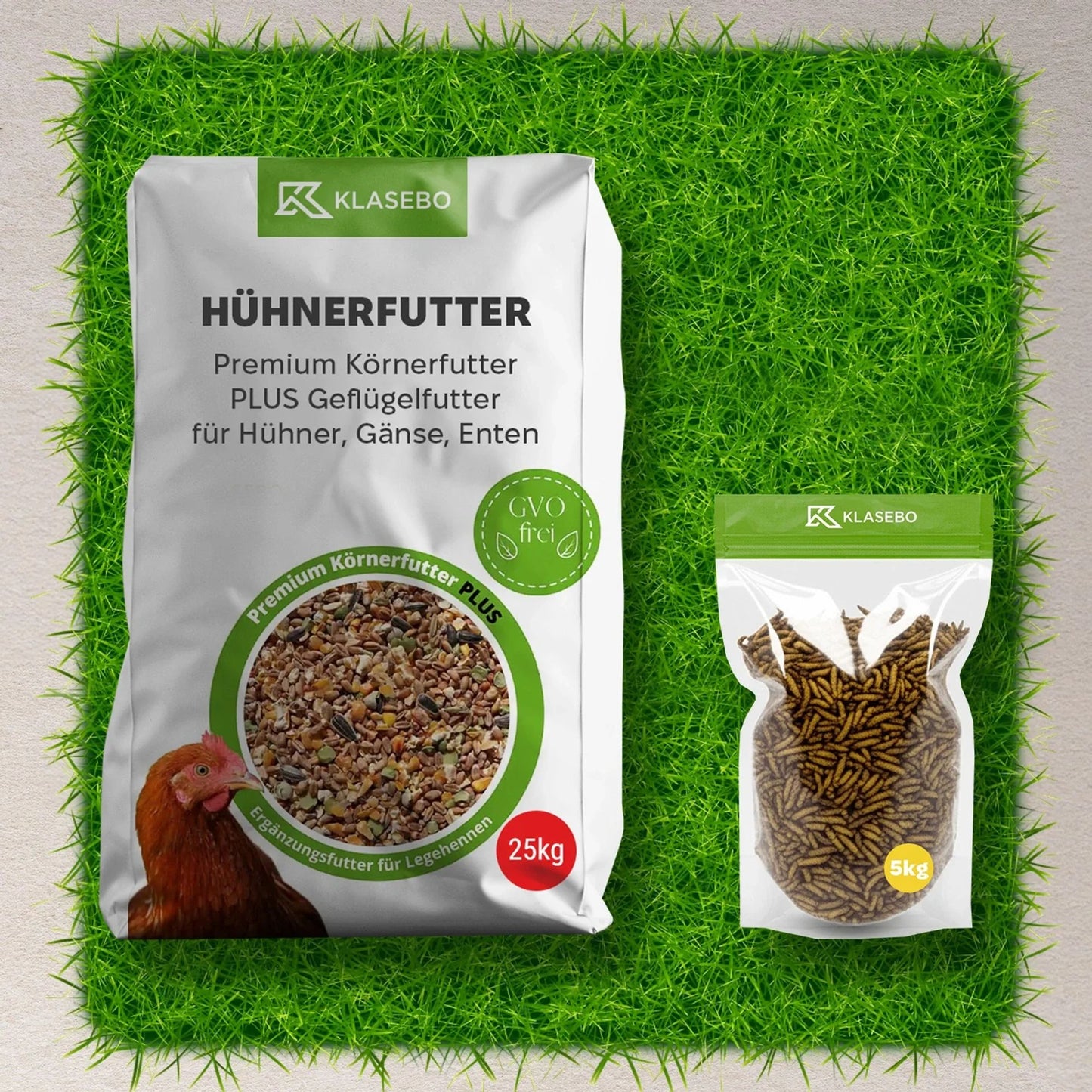 Alimento Gallinas 25 Kg+larvas 5 Kg_0